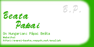 beata papai business card